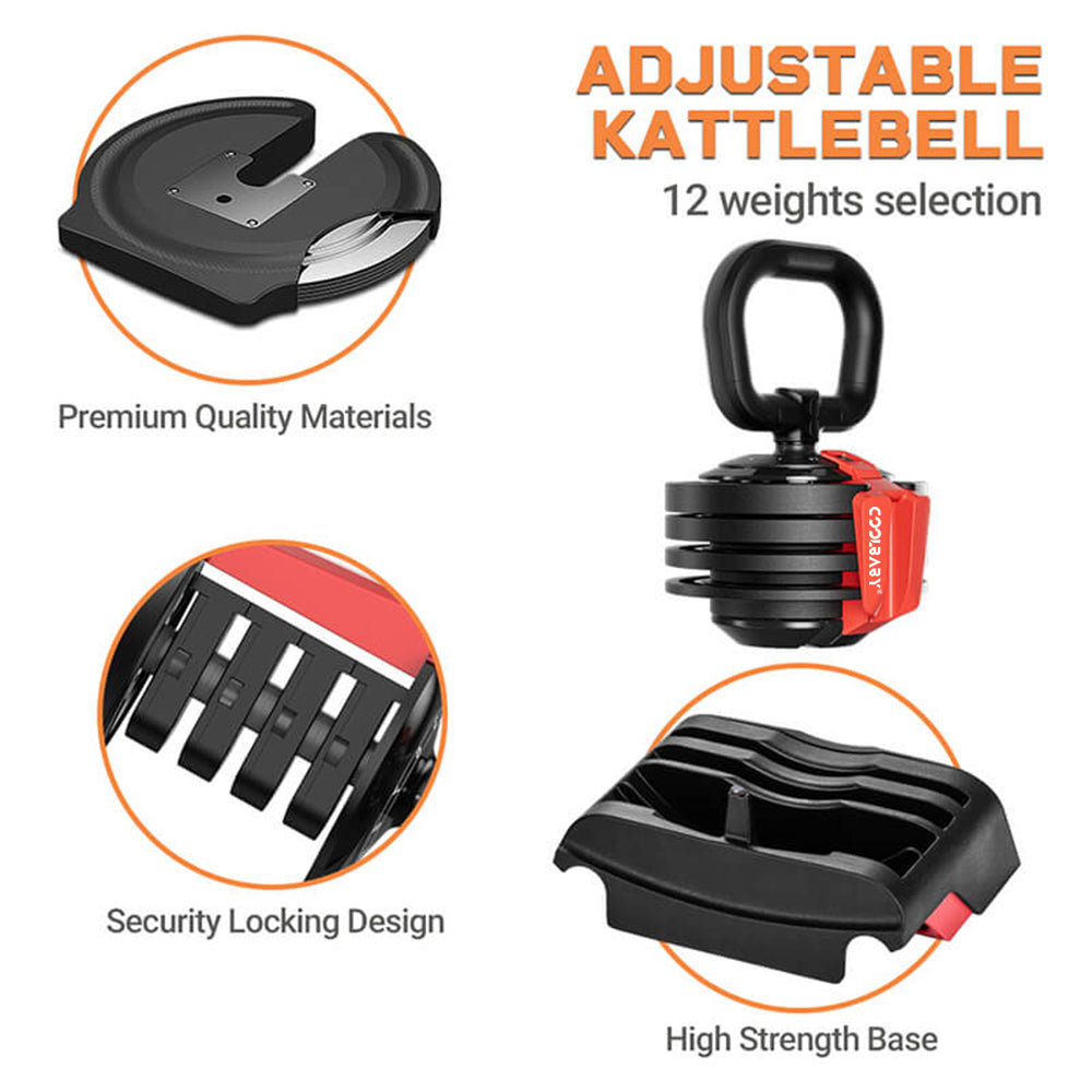 Wholesale Adjustable Kettlebell 2KG to 12KG,All-in-One Design,12-in-One Weights Training,Kettlebell for Home or GYM,Full-Body Workouts