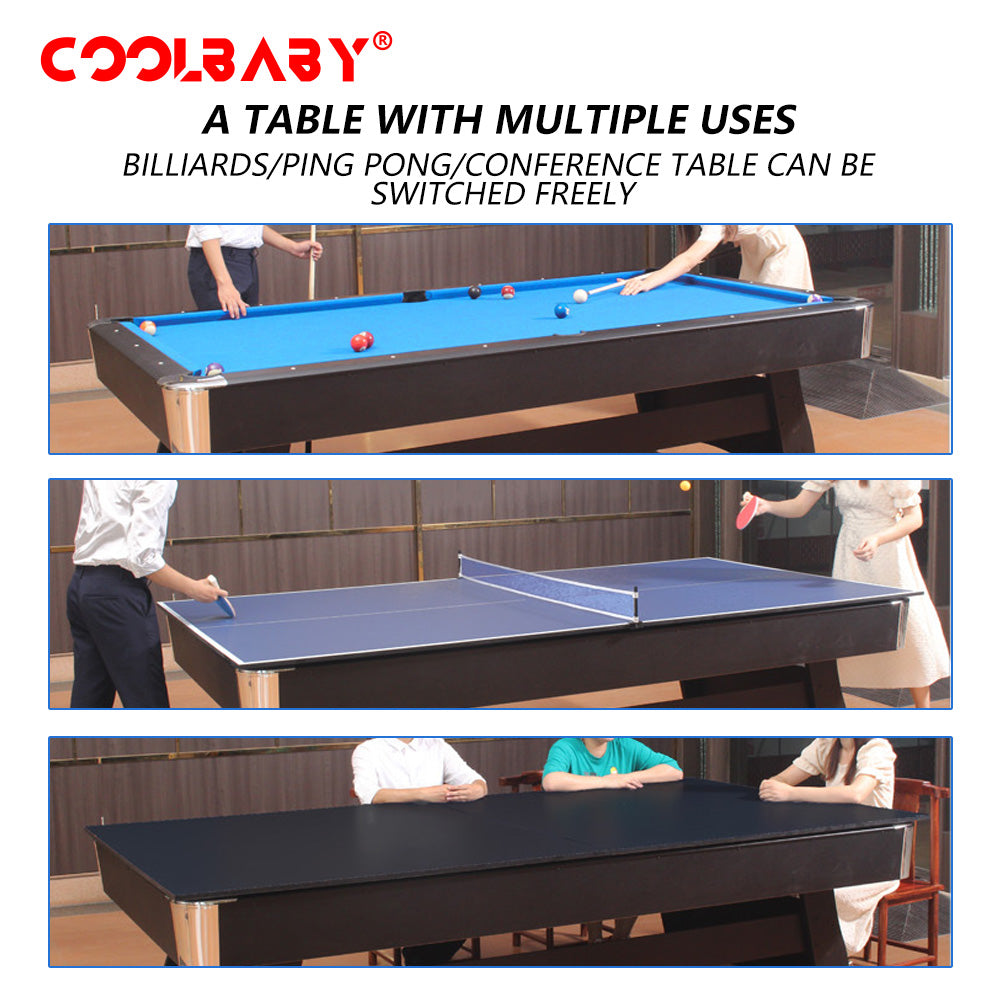 Wholesale 6FT 3-in-1 Pool Table with Table Tennis – Professional Billiards, Scratch-Resistant Surface, DGMT-7012