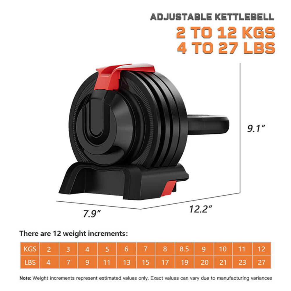 Wholesale Adjustable Kettlebell 2KG to 12KG,All-in-One Design,12-in-One Weights Training,Kettlebell for Home or GYM,Full-Body Workouts
