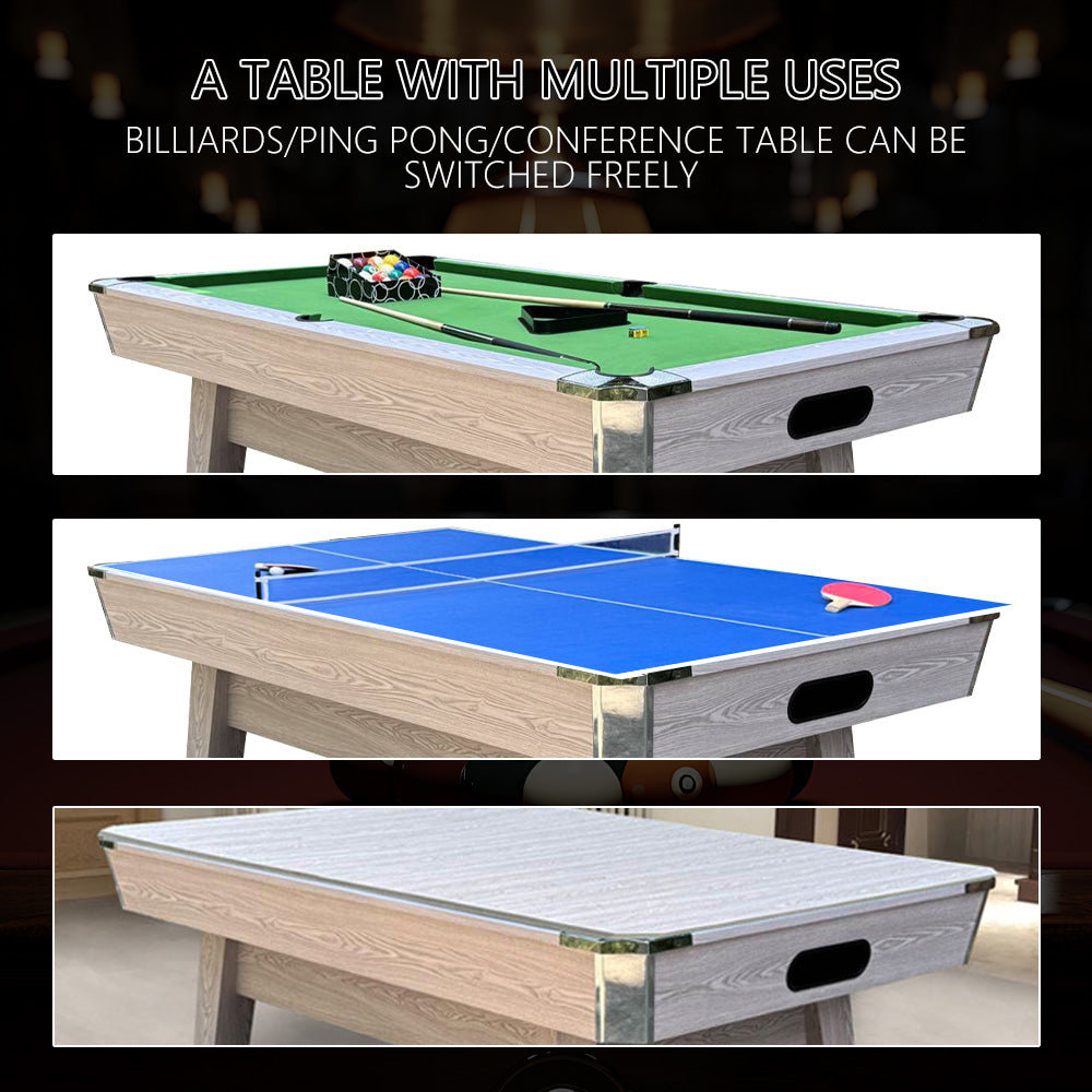 Adult Billiard Table 8 FT Pool Tables Indoor Household Multifunctional Three-in-One Table Tennis Conference Table