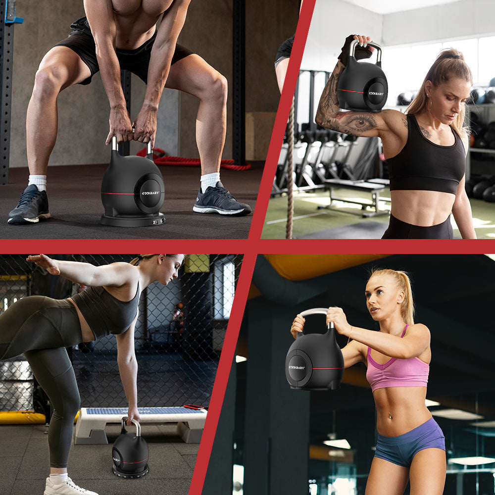 Wholesale 20KG Adjustable Kettlebell,7-in-1 Weightlifting System 2KG-20KG,Adjustable Kettlebell for Home,Office,GYM,Black