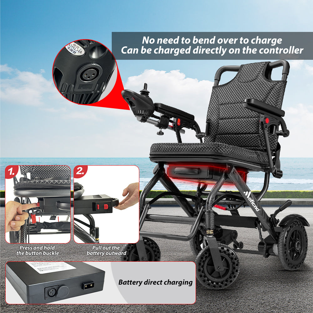 34lb Foldable Electric Wheelchair – Dual Motor, Airline Approved