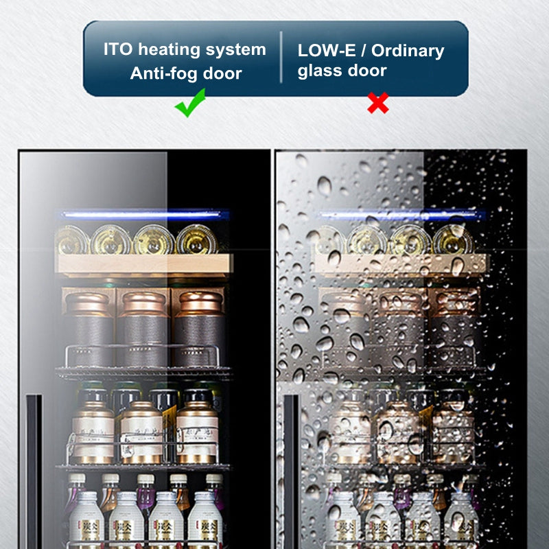 150L Wine Fridge Wine Cooler Refrigerator, 32-72℉ Wine Refrigerator Glass Door, Built-in or Freestanding Fridge for Home/Bar/Kitchen