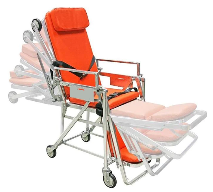 Automatic Loading Chair Stretcher with High-Strength Aluminum Alloy & Foam Cushion