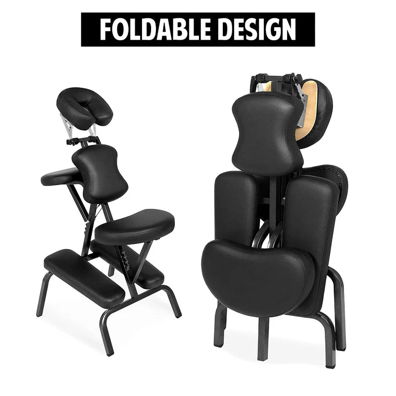 Professional Portable Manual Massage Tattoo Folding Chair – Black