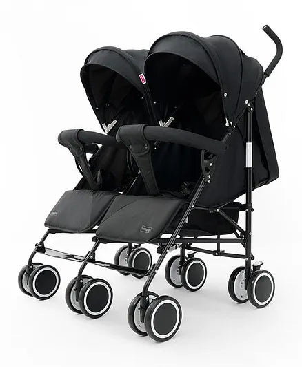 Twin Stroller with UV Canopy, Swivel Wheels, Multi-Recline, 5 Point Harness, 0 to 3 Years, 61 x 82.5 x 105 cm