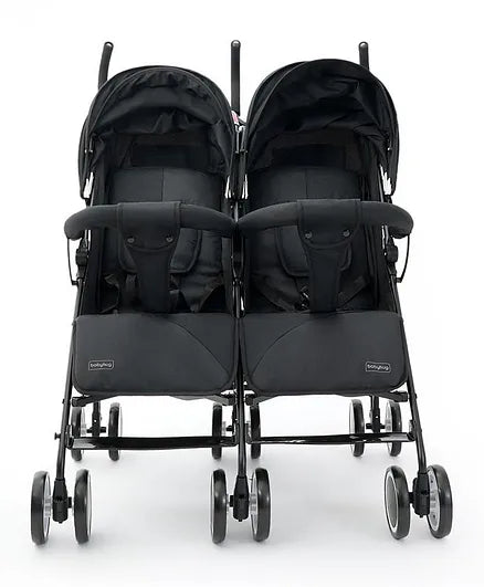 Twin Stroller with UV Canopy, Swivel Wheels, Multi-Recline, 5 Point Harness, 0 to 3 Years, 61 x 82.5 x 105 cm