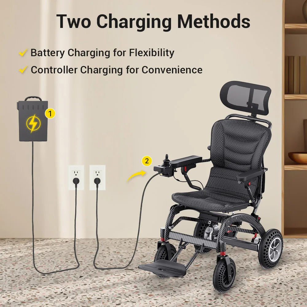 Ergonomic Electric Wheelchair Foldable Lightweight Elderly Scooter Portable Travel Wheelchair Airline Approved