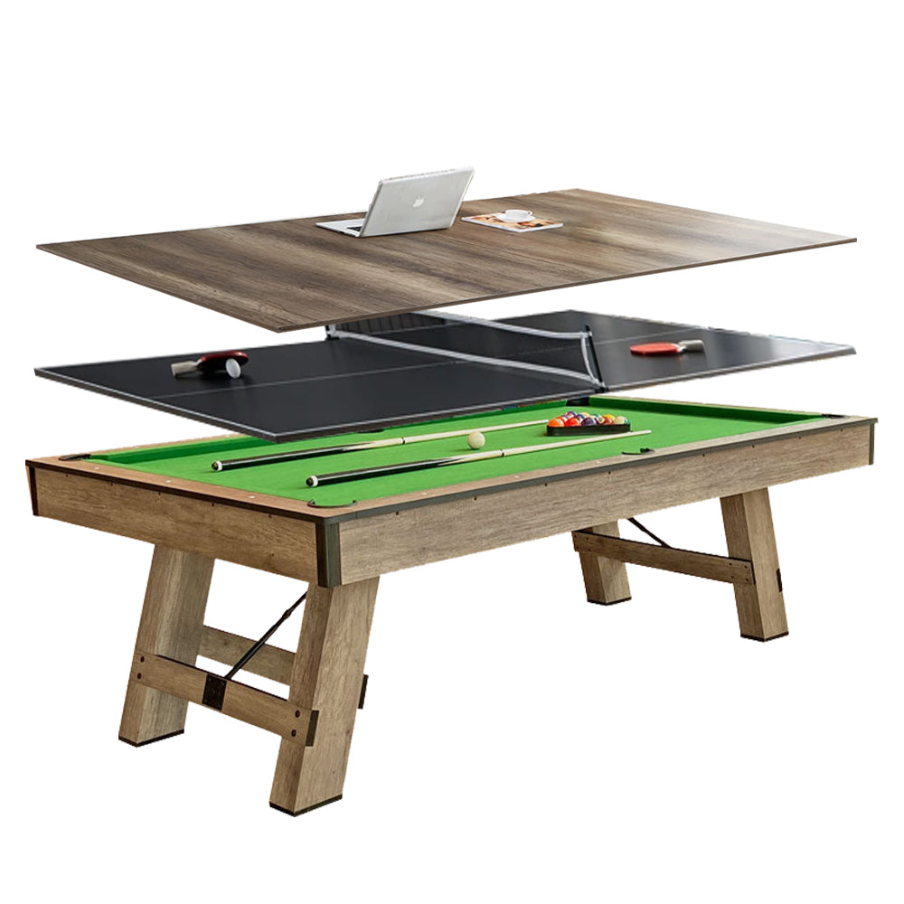 COOLBABY 3 in 1 8ft Pool Billiard Table + Household Table Tennis Table + meeting or dining table Multi Function Game Table