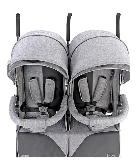 Twin Stroller with UV Canopy, Swivel Wheels, Multi-Recline, 5 Point Harness, 0 to 3 Years, 61 x 82.5 x 105 cm