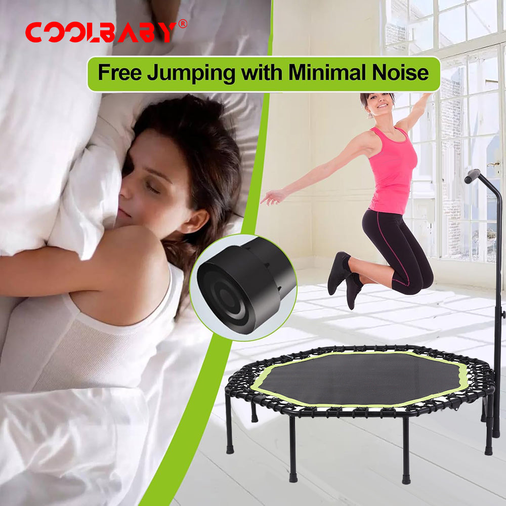 Wholesale 51 Inch Quiet Mini Trampoline with Adjustable Handles, Fitness Trampoline, Bungee Jumping, Cardio Trainer for Adults Workout
