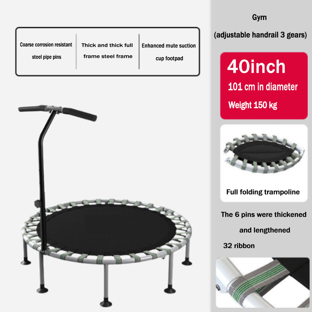 Wholesale Adult Trampoline Mini Fitness Home Exercise Indoor Trampoline Adult Gym Motion Foldable Trampoline Exercise Jump Bed