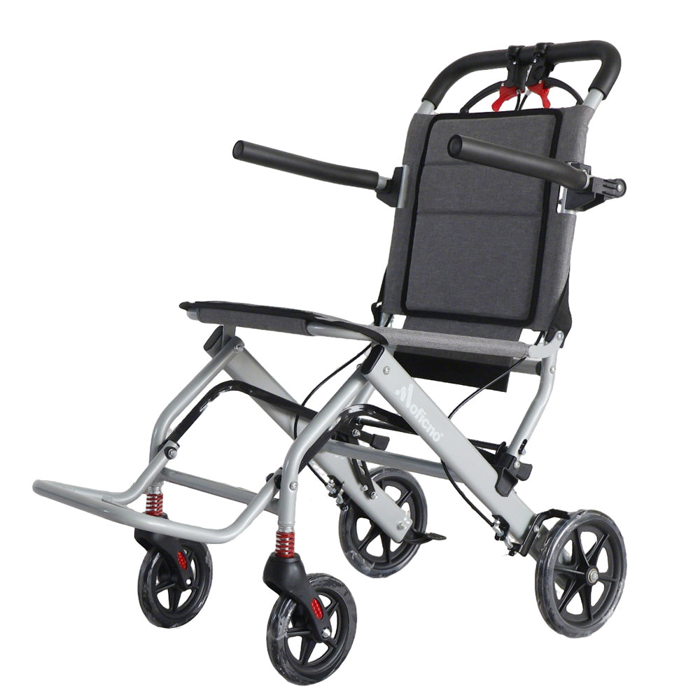 Manual Wheelchair, Lightweight Foldable Transport Wheelchair, Adults Elderly Transport Chair, Travel Wheelchair with Support 220lbs