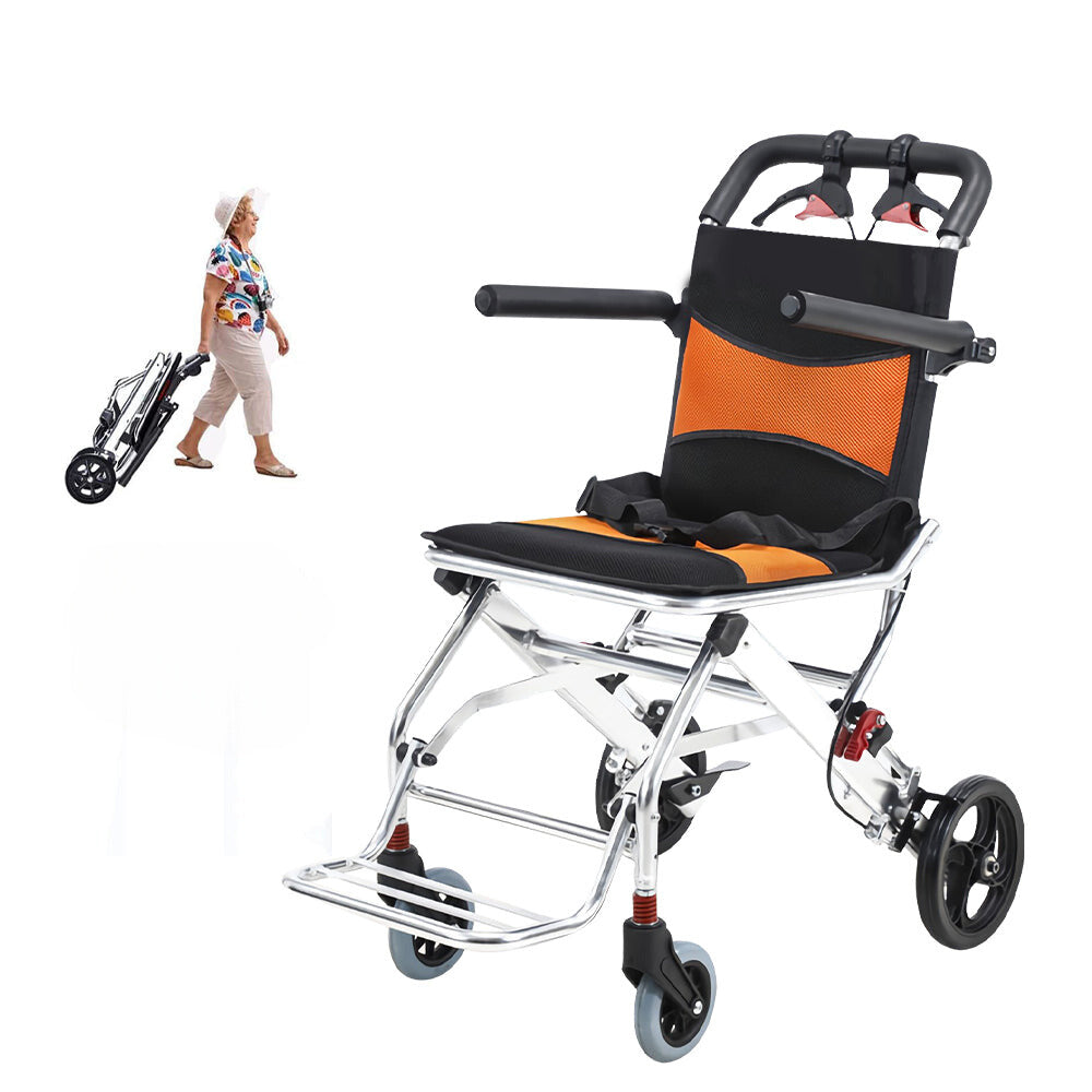 COOLBABY SSZ-LY07 Ultra-Light Aircraft Travel Wheelchair with Storage Bag for Elderly and Disabled Mobility - coolbabymalls