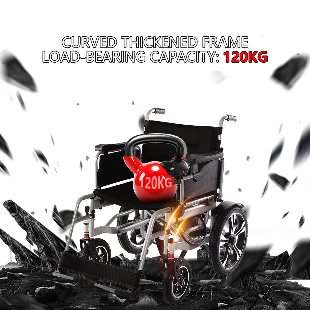 52cm Widen Seat Lightweight Foldable Electric Wheelchair All Terrain Power Wheel Chair for Adults, Seniors, Elderly