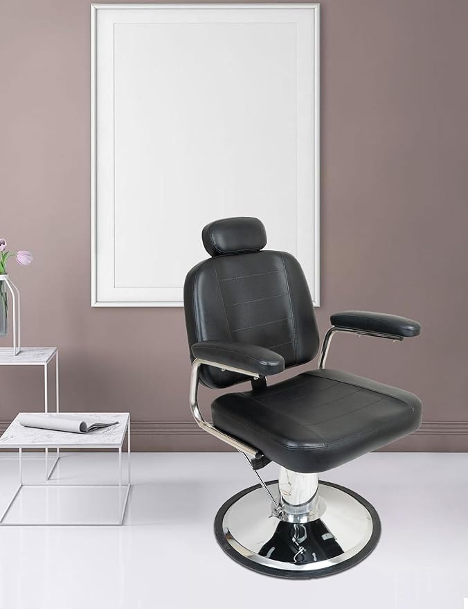 Vintage Salon Chair - 360 Degrees Hydraulic Rolling Barber Chair - Black