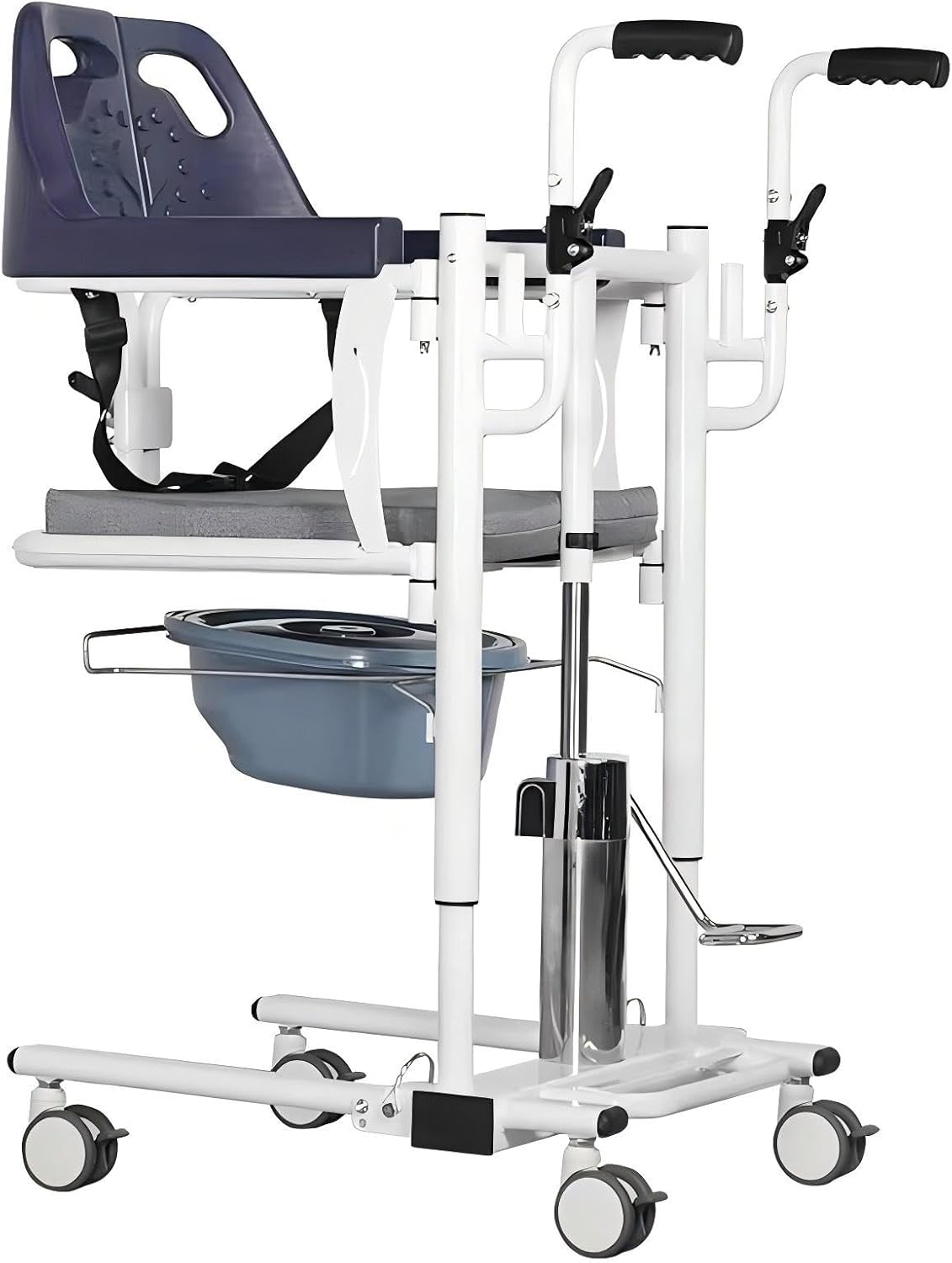 Wholesale Hydraulic Patient Lift Transfer Chair - Adjustable Height, Soft Toilet Seat, 150kg Capacity, Shower & Bathroom Wheelchair