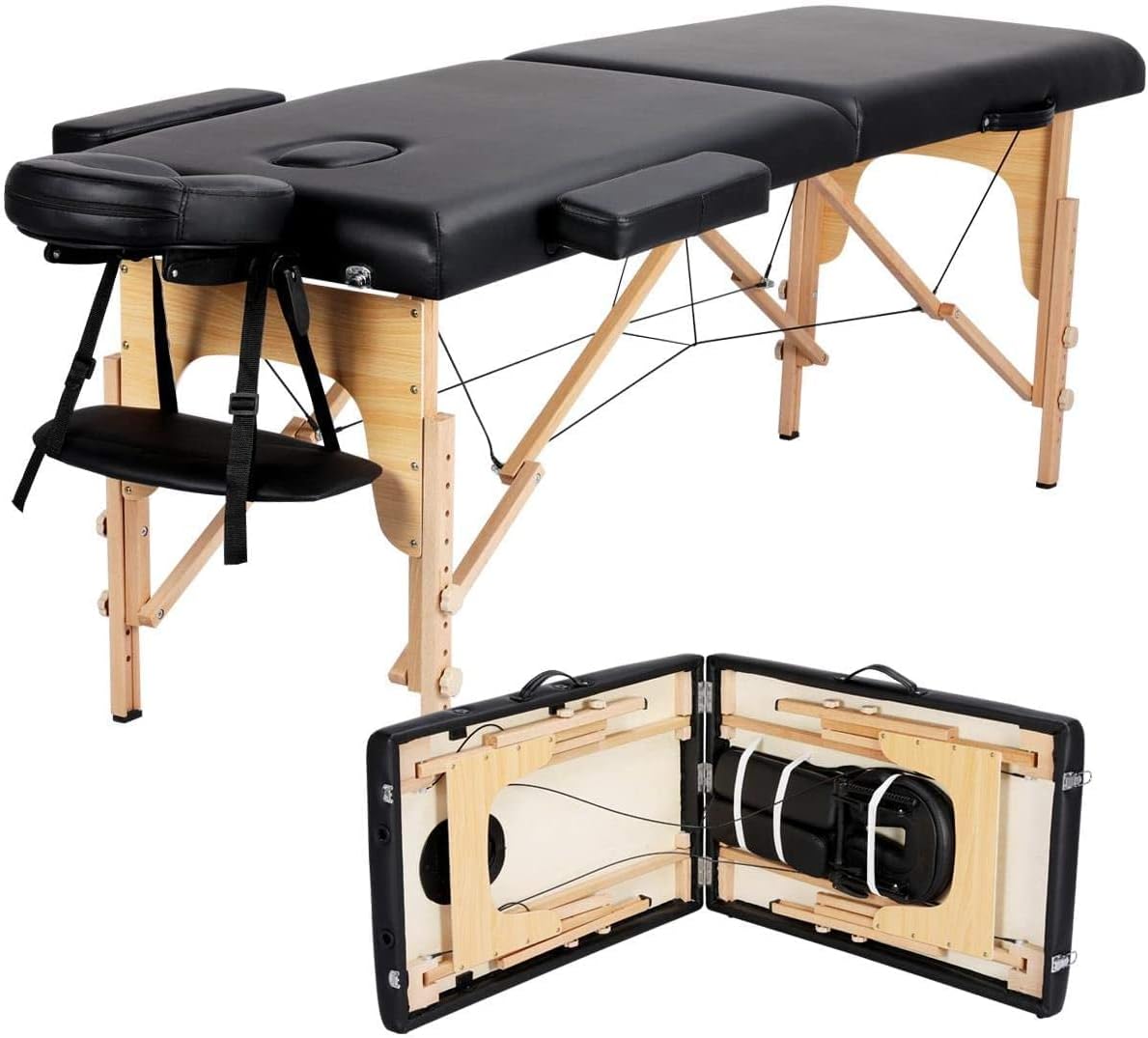 Heavy Duty Portable Massage Table Professional Adjustable Folding Bed Therapeutic Tattoo Salon SPA Facial Treatment