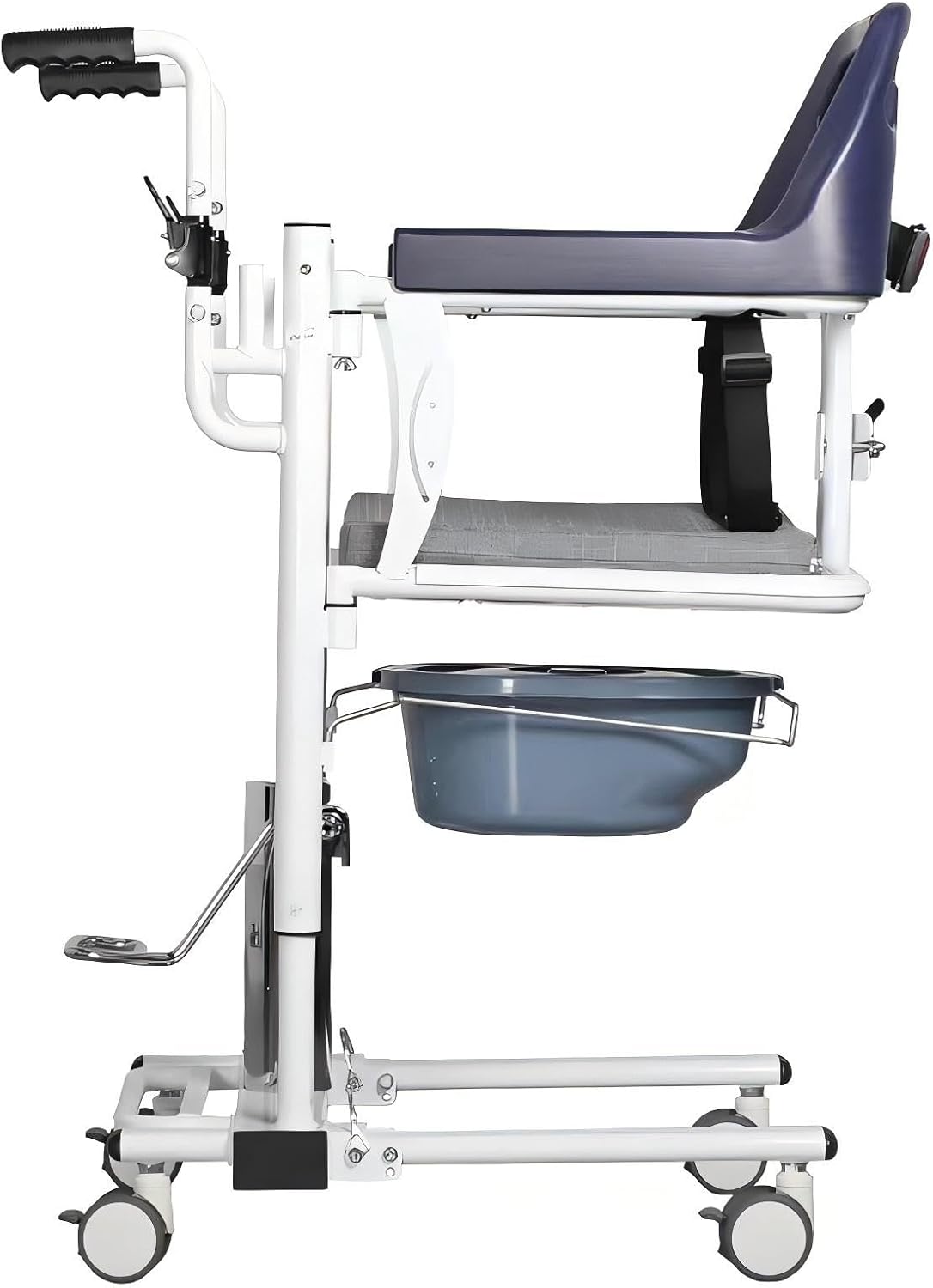 Wholesale Hydraulic Patient Lift Transfer Chair - Adjustable Height, Soft Toilet Seat, 150kg Capacity, Shower & Bathroom Wheelchair