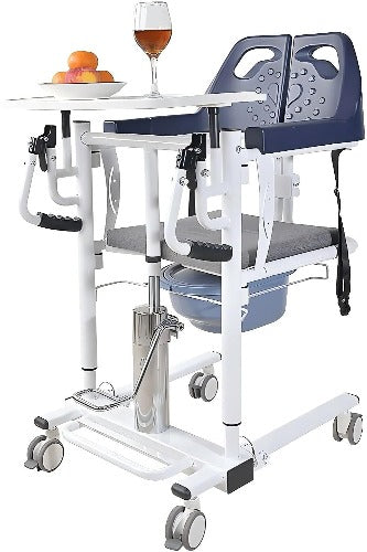 Wholesale Hydraulic Patient Lift Transfer Chair - Adjustable Height, Soft Toilet Seat, 150kg Capacity, Shower & Bathroom Wheelchair