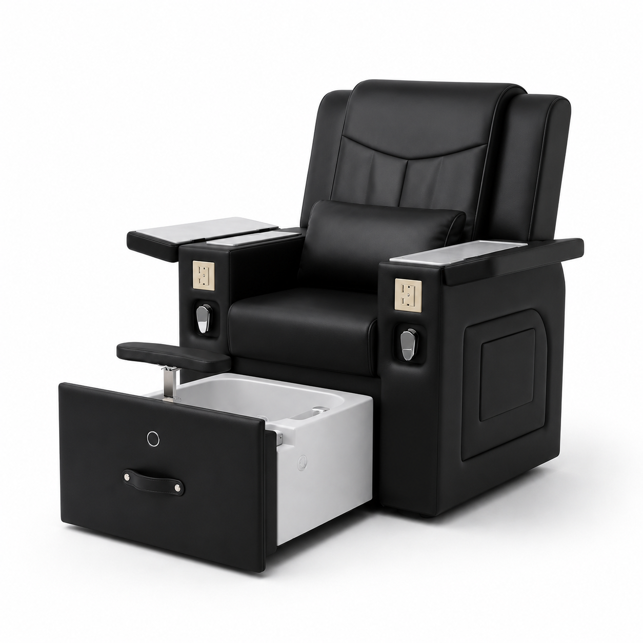Multi-Functional Black Pedicure & Manicure Massage Chair with Pull-Out Foot Bath – Professional Spa & Salon Equipment