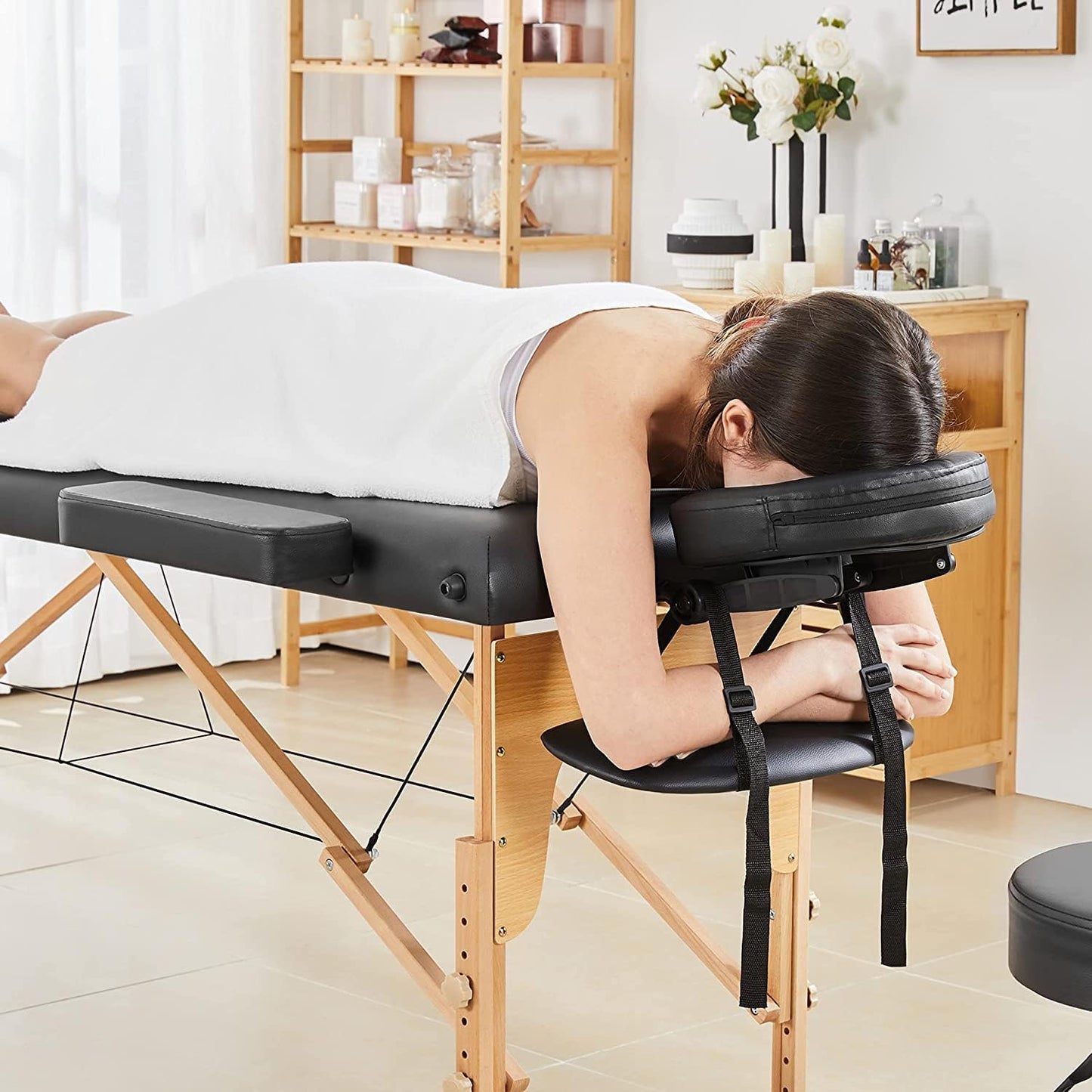 Heavy Duty Portable Massage Table Professional Adjustable Folding Bed Therapeutic Tattoo Salon SPA Facial Treatment