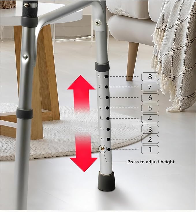 Wholesale Lightweight Folding Walker with 5-Inch Wheels and Adjustable Height, Supports Up to 136kg