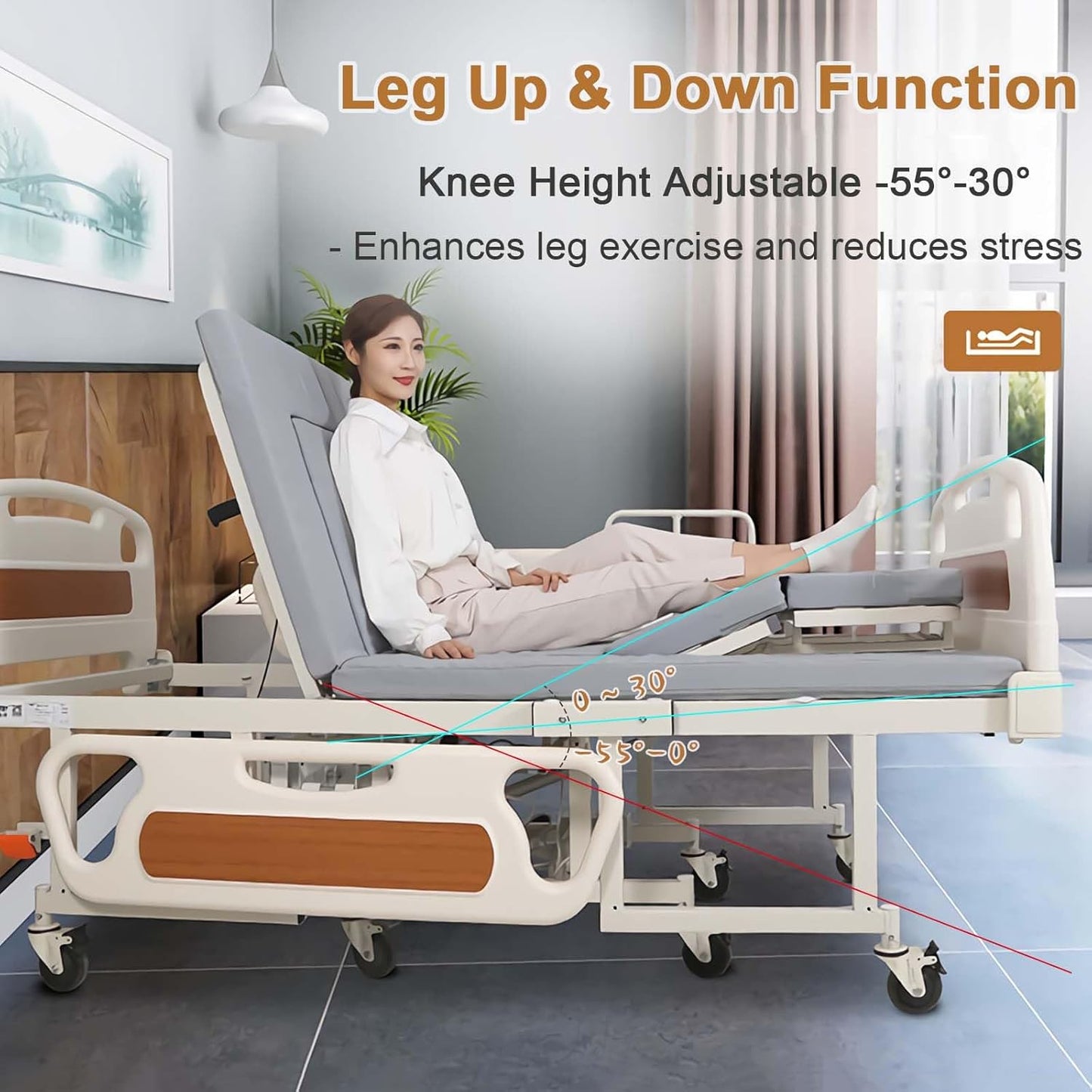 Hospital Bed Multifunction Patient Bed With Toilet and Wheelchair