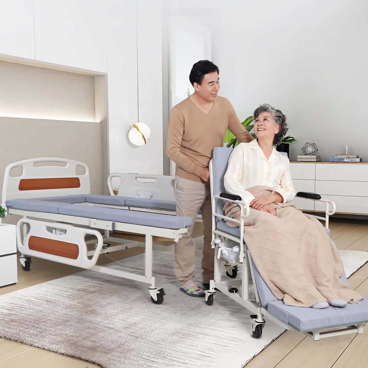 Hospital Bed Multifunction Patient Bed With Toilet and Wheelchair
