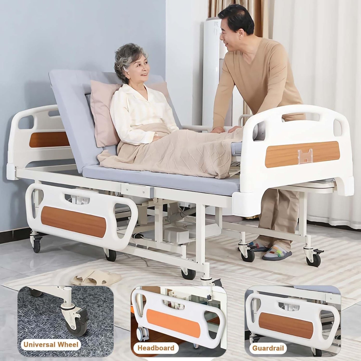 Hospital Bed Multifunction Patient Bed With Toilet and Wheelchair