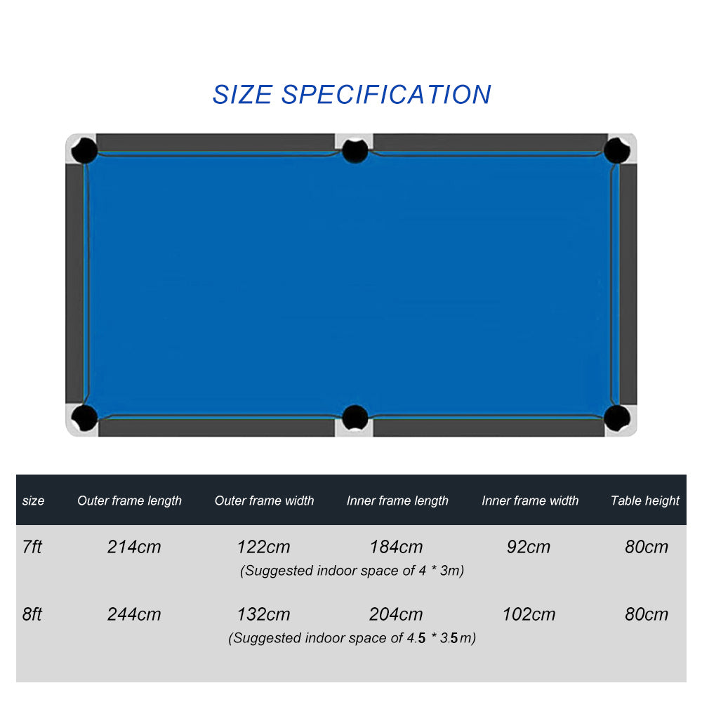 Wholesale 3-in-1 7FT & 8FT Professional Billiard Pool Table with Table Tennis Top – Blue Felt, Full Accessories – For Home, Bar, Office & Clubs