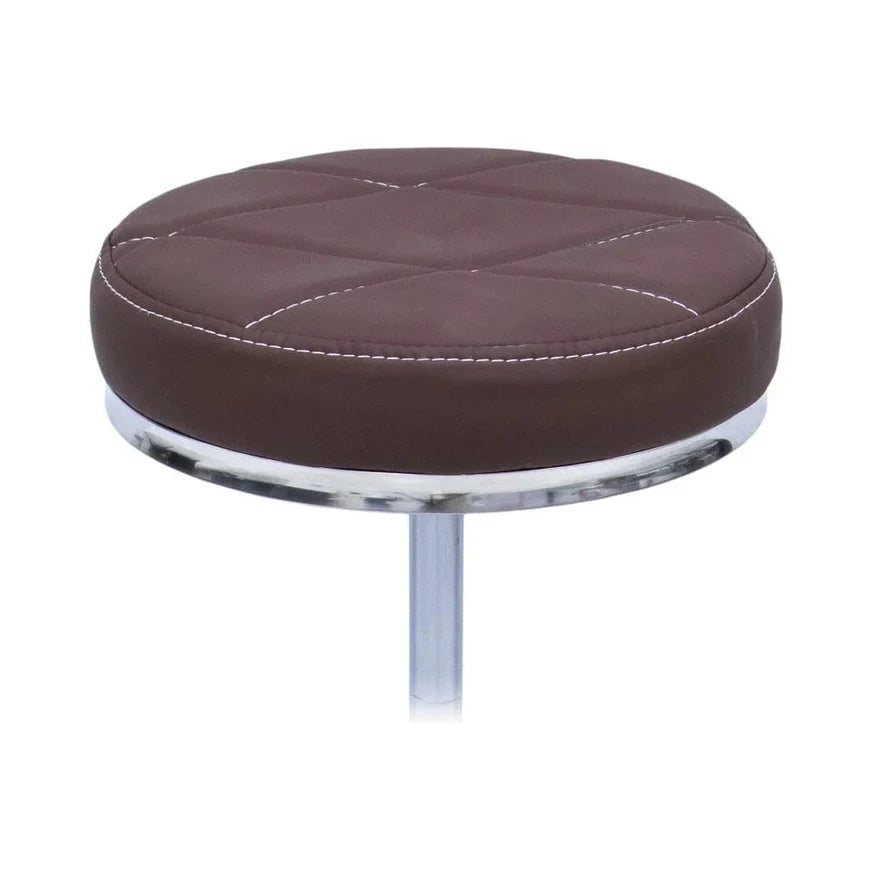 Coffee Color Round Rolling Stool - Versatile Seating for Salon, Office, Spa, and Makeup Tables