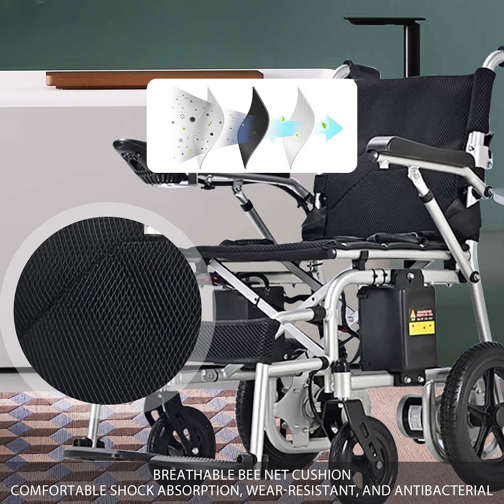 Electric Wheelchair for Adults - 15 Miles Long Travel Range, Lightweight Folding, Motorized Power Chair for Indoor/Outdoor Mobility