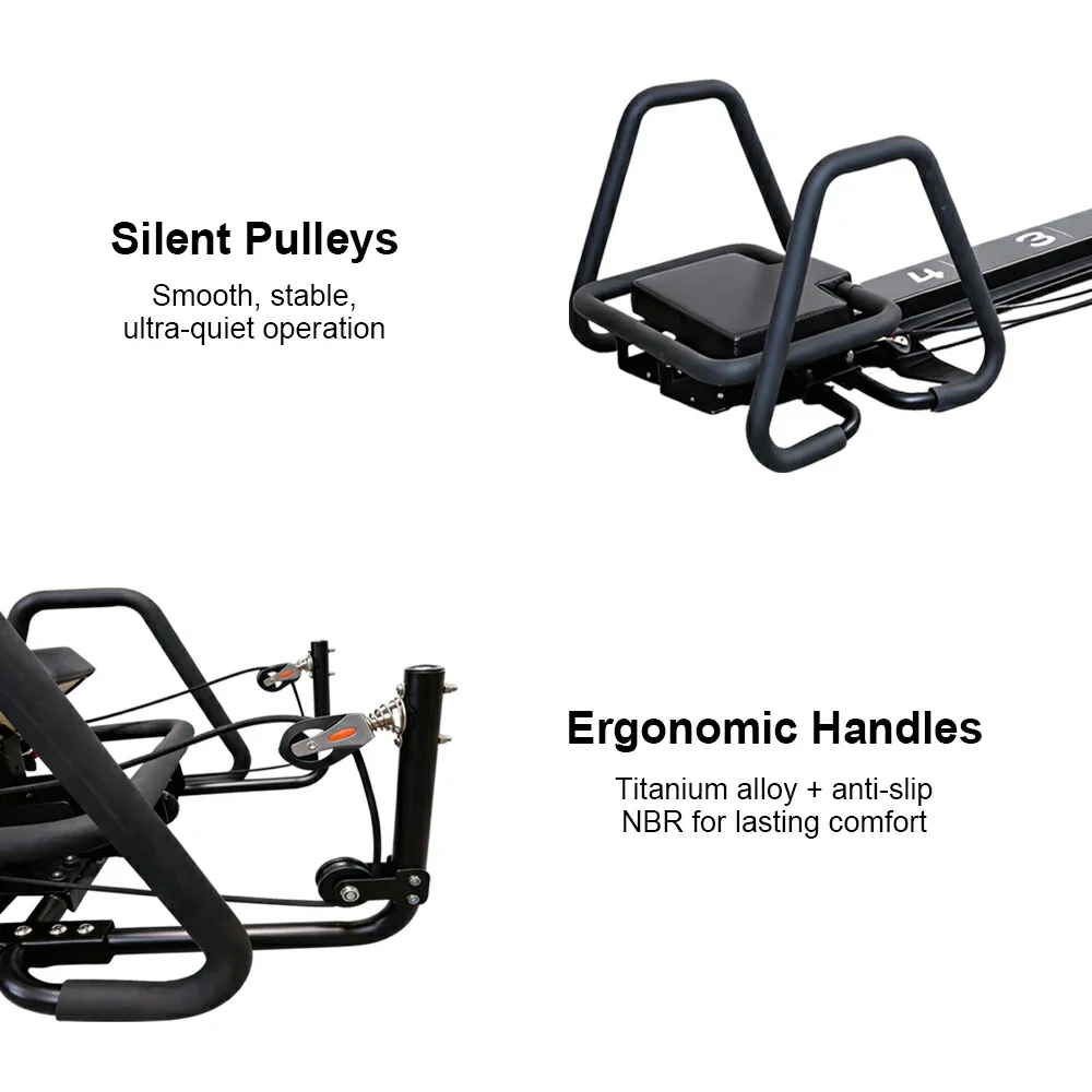 Black Aluminum Pilates Reformer Machine for Fitness Clubs Studio Use and Home Training