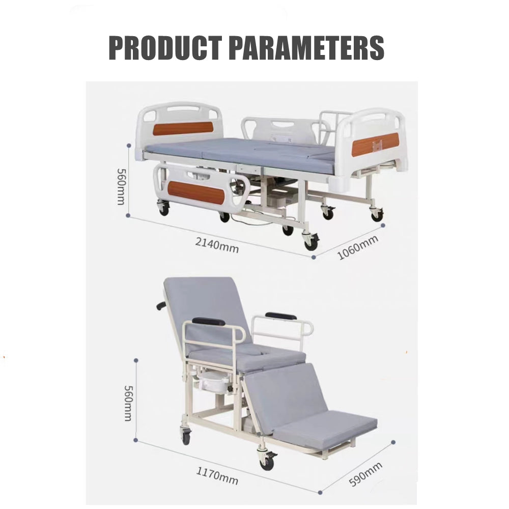 Hospital Bed Multifunction Patient Bed With Toilet and Wheelchair