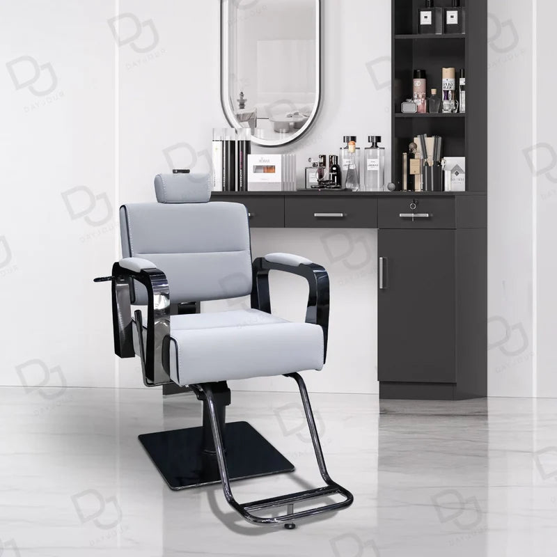 Beauty Salon Ladies Chair - Silver and Black