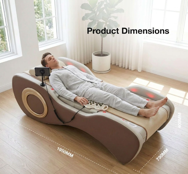 Professional Spine Therapy Massage Bed with Jade Stone Rollers – Smart Heated Full Body Wellness Bed with Bluetooth