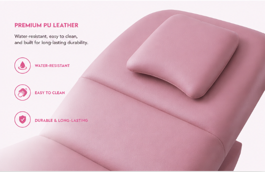 Electric Pink Massage & Treatment Bed – Adjustable Spa Bed with Cushion