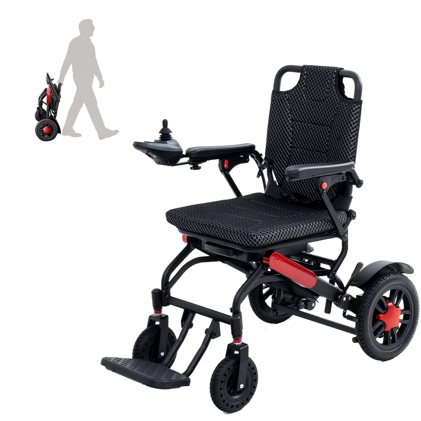 Ultra light Folding Electric Wheelchair With Joystick Control Airline Approval