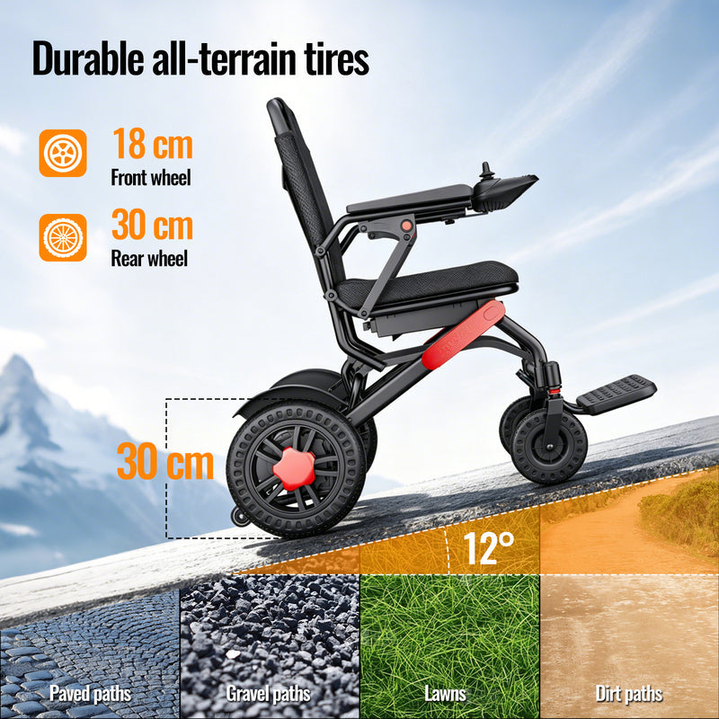 Ultra light Folding Electric Wheelchair With Joystick Control Airline Approval
