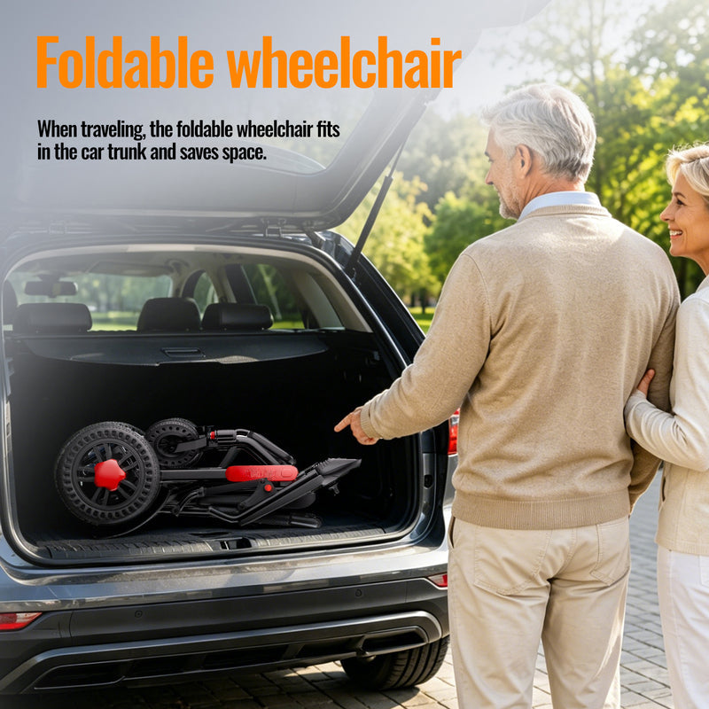 Ultra light Folding Electric Wheelchair With Joystick Control Airline Approval