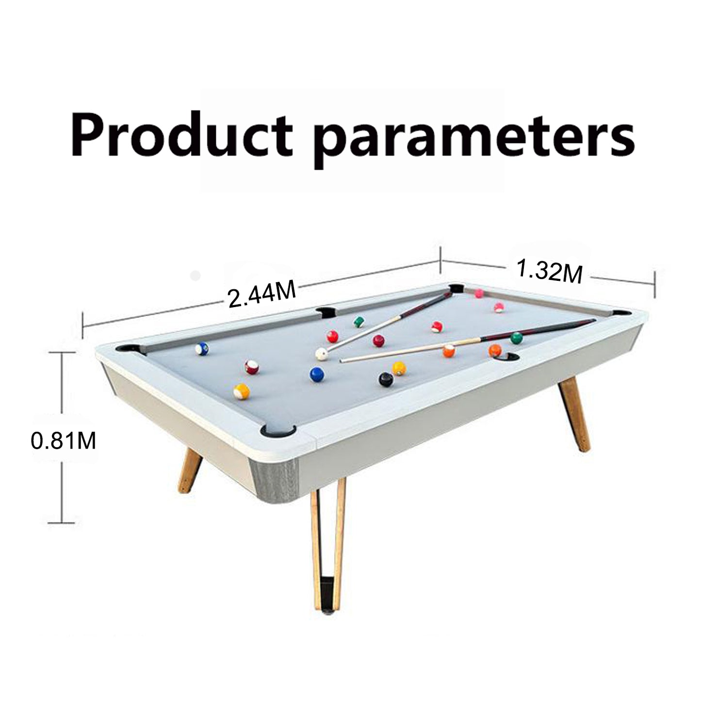 8ft 3 IN 1 Billiard Pool Tables with Full Accessory Multi-function Home Use Ping Pong Dining Table Convertible 3in1 Portability Pool Table