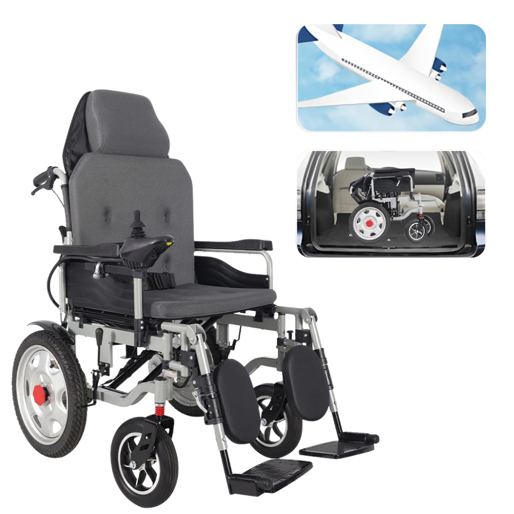 300lbs Electric Wheelchair for Adults, Motorized Full-lying Wheelchair with 20.47" Wide Cushion, 15 Miles Long Travel Range