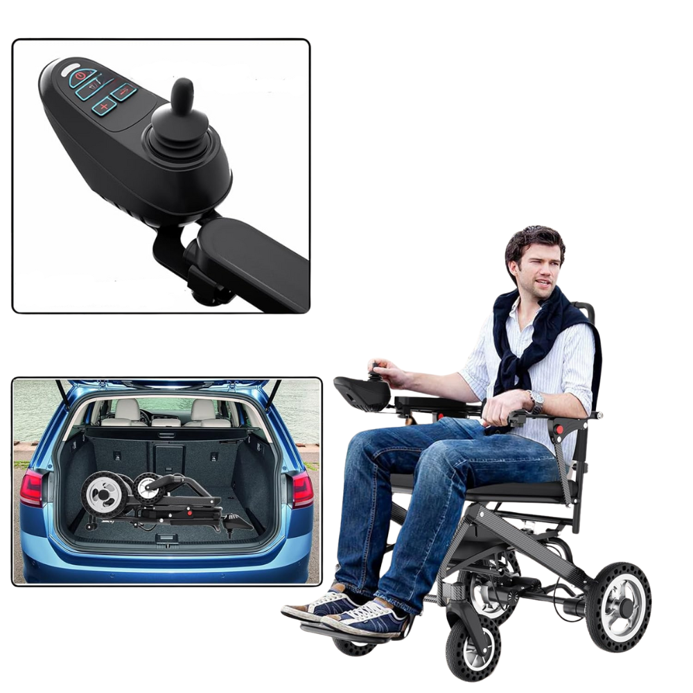 Super Lightweight (Only 16kgs) Portable Transit Travel Wheelchair, Support 100kgs, Lightweight Magnesium Alloy Wheelchair