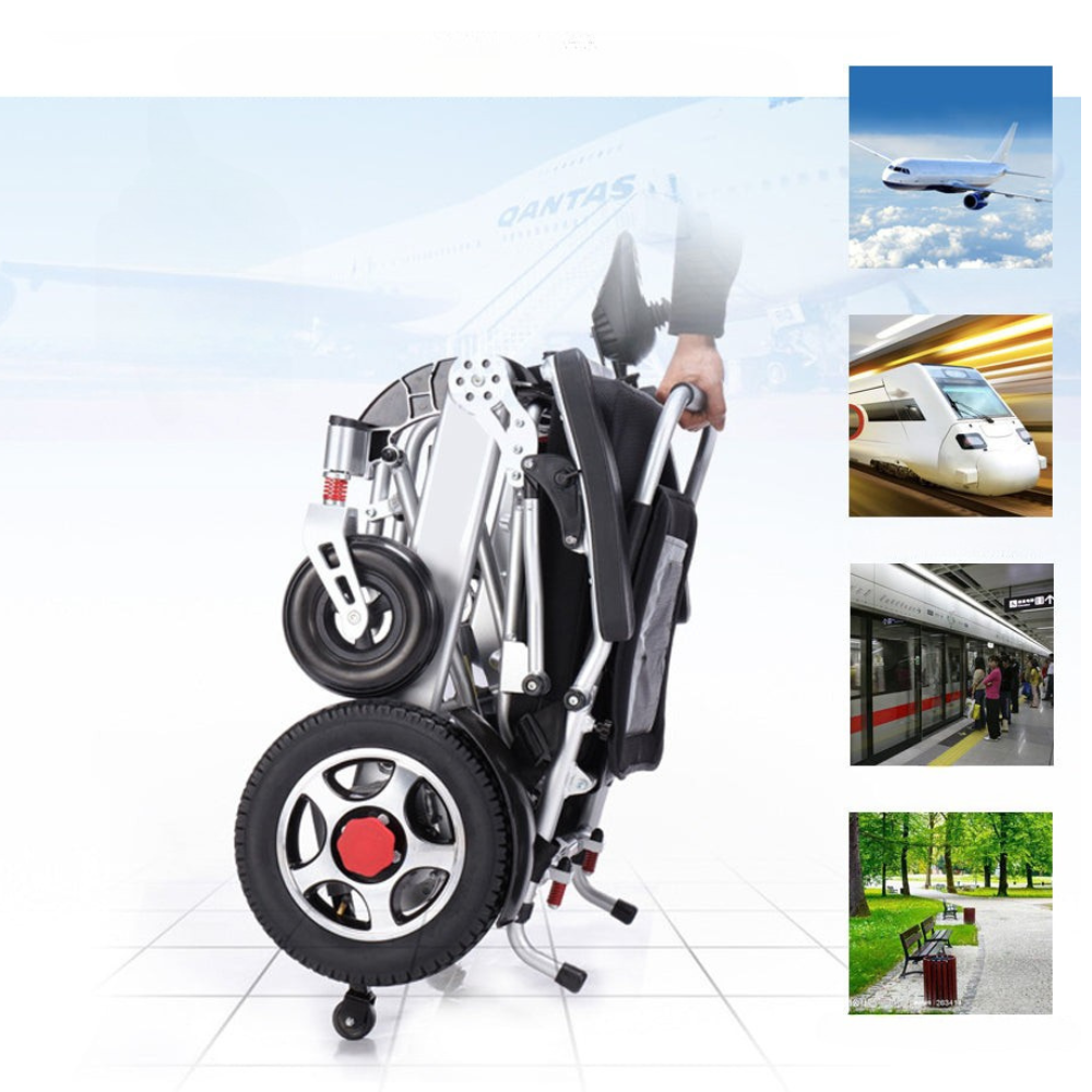 Wholesale DDLY01: Lightweight Folding Electric Wheelchair with Intelligent Four-wheel Drive for Adult Mobility.
