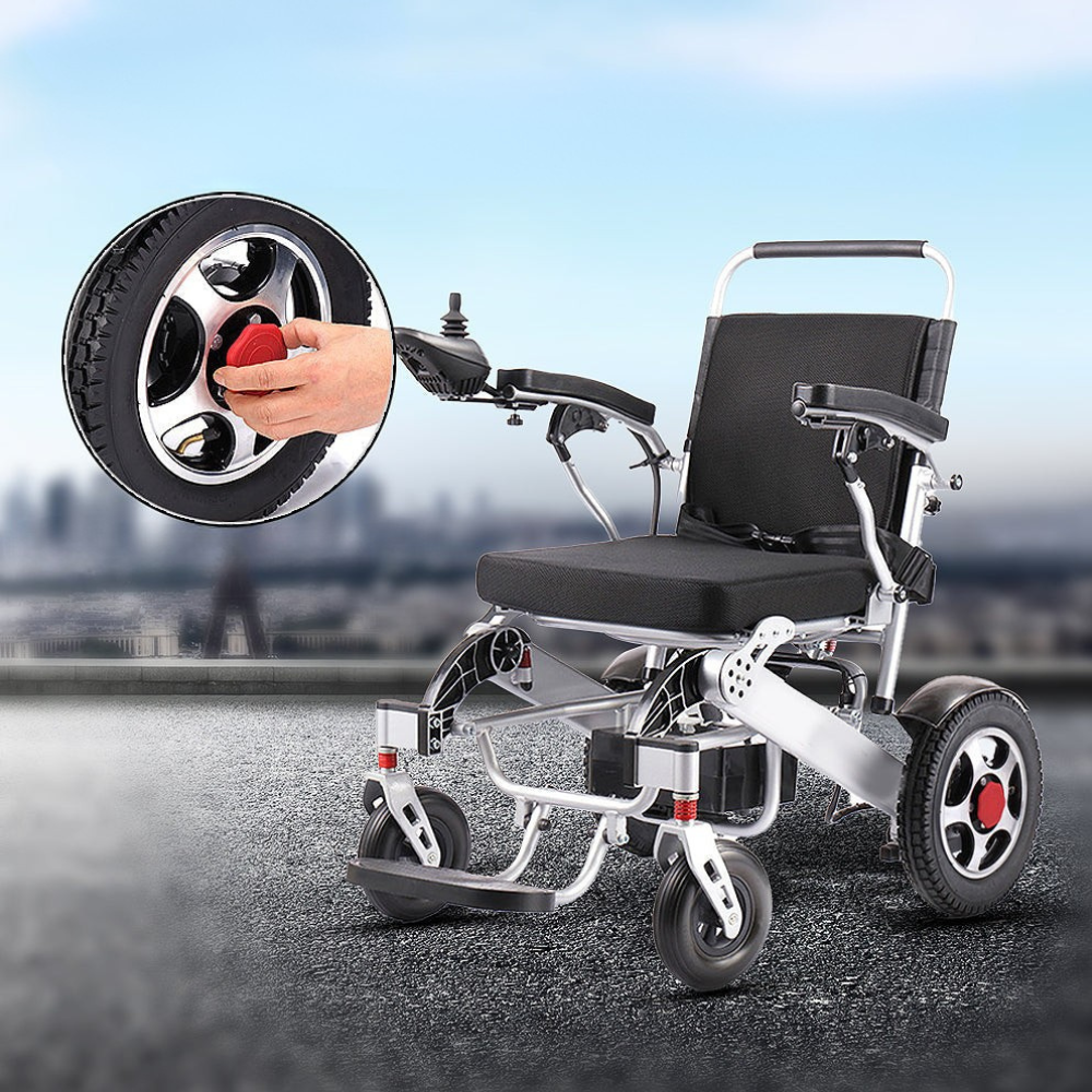 Wholesale DDLY01: Lightweight Folding Electric Wheelchair with Intelligent Four-wheel Drive for Adult Mobility.
