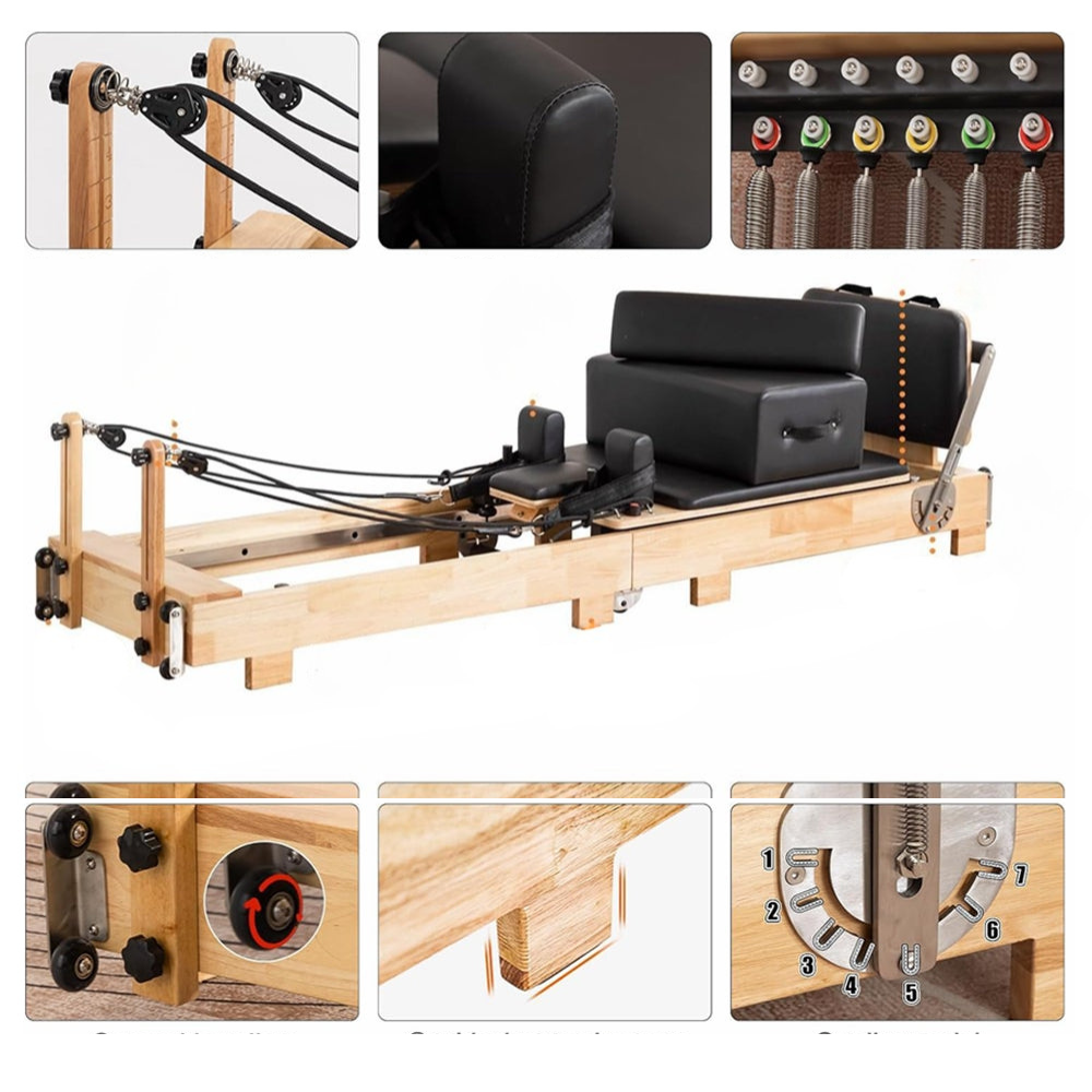 Wholesale SSZ-PLT03 Pilates Reformer Folding Pilates Solid Wood Core Bed