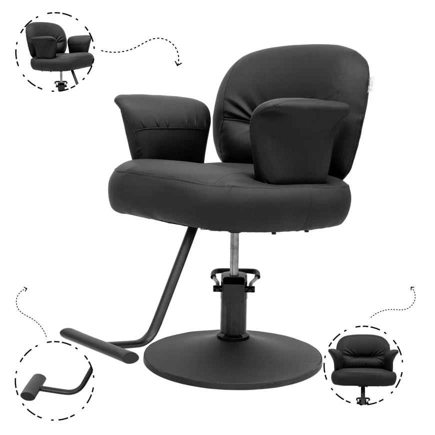 Premium Black Styling Chair for Salons - Professional & Sleek Look