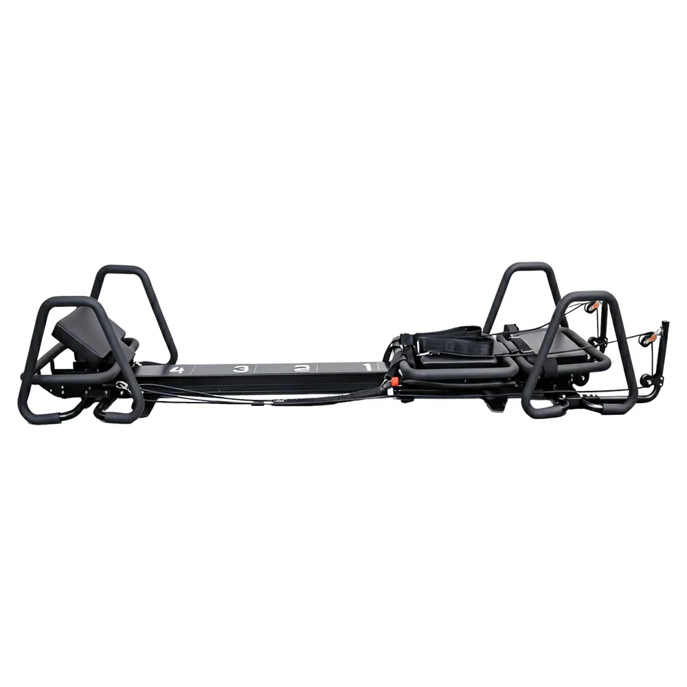 Black Aluminum Pilates Reformer Machine for Fitness Clubs Studio Use and Home Training
