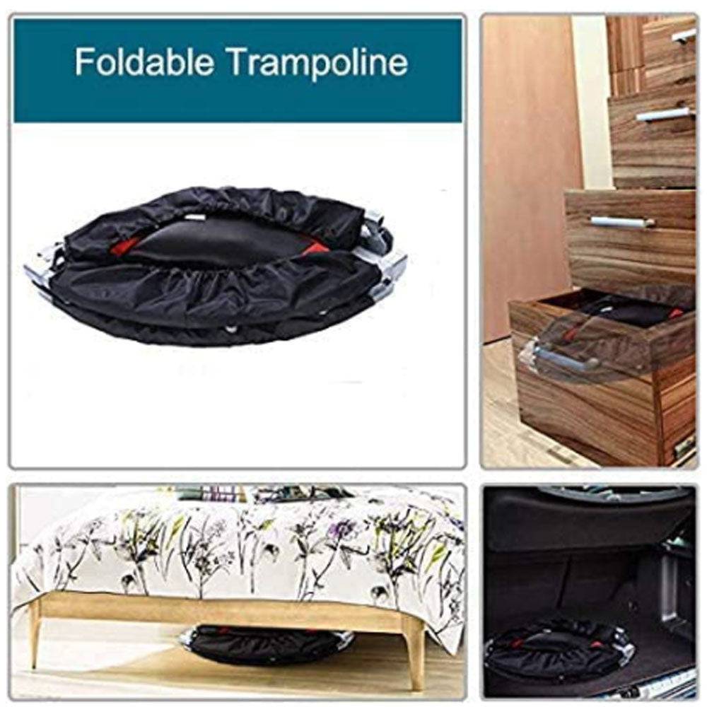 COOLBABY 40BC-FS Adult Trampoline Mini Fitness Home Exercise Indoor Gym Motion Foldable To Lose Weight Jump Bed (40'InclUDe Handle) - COOL BABY